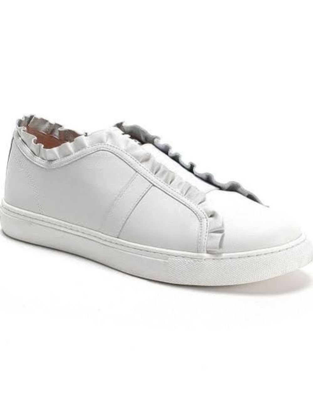 Kate Spade Lance Ruffle Sneakers – White Leather, Size 7